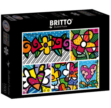 Bluebird Bluebird Romero Britto - Collage: Hearts and Flowers Puzzle 1500pcs