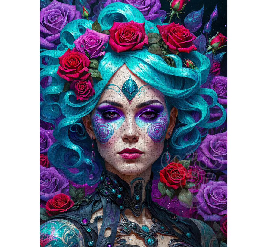 Enjoy Gothic Flowers Portrait Puzzle 1000pcs