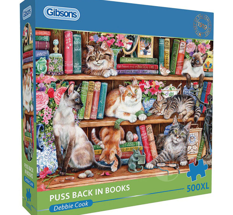 Gibsons Puss Back in Books Puzzle 500pcs XL