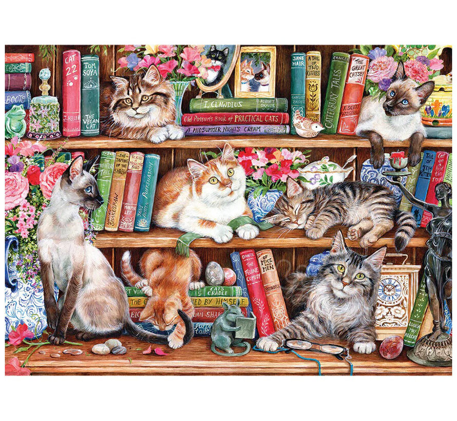 Gibsons Puss Back in Books Puzzle 500pcs XL