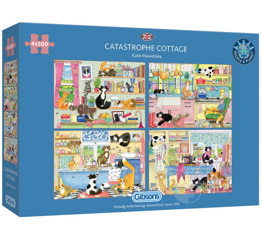 Gibsons Catastrophe Cottage Puzzle 4 x 500pcs