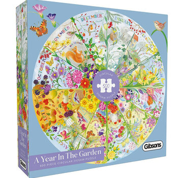 Gibsons Gibsons A Year in the Garden Circular Puzzle 500pcs
