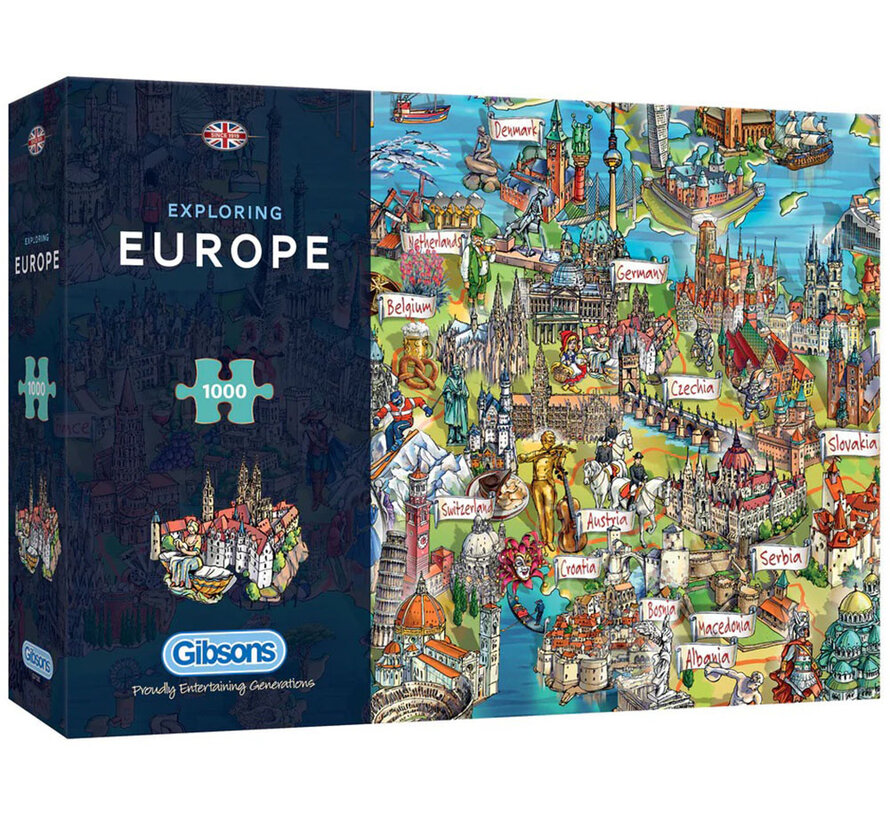 Gibsons Exploring Europe Puzzle 1000pcs