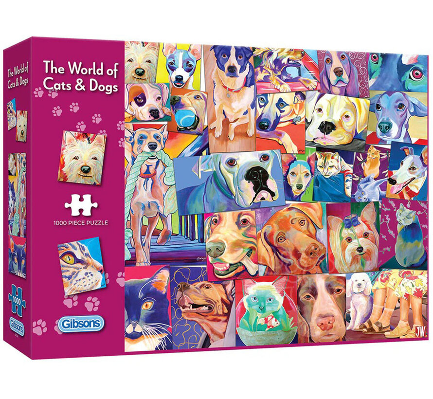 Gibsons The World of Cats & Dogs Puzzle 1000pcs RETIRED