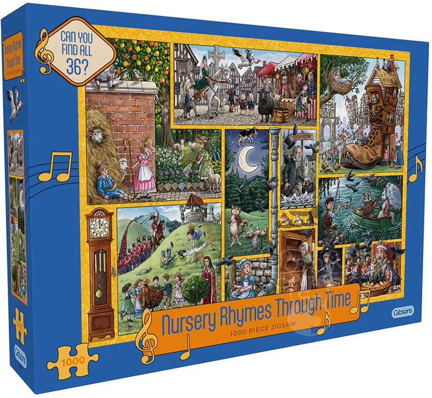 Gibsons Nursery Rhymes Through Time Puzzle 1000pcs