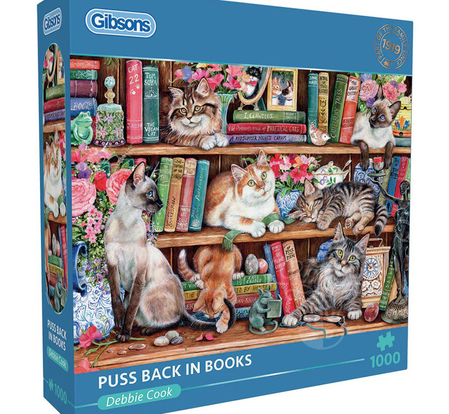 Gibsons Puss Back in Books Puzzle 1000pcs