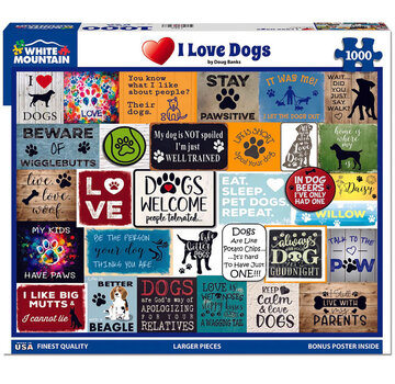 White Mountain White Mountain I Love Dogs Puzzle 1000pcs