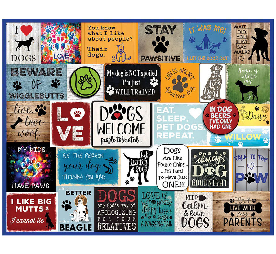 White Mountain I Love Dogs Puzzle 1000pcs