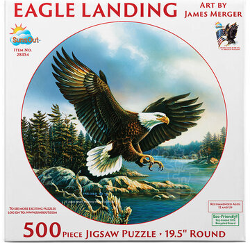 SunsOut SunsOut Eagle Landing Round Puzzle 500pcs