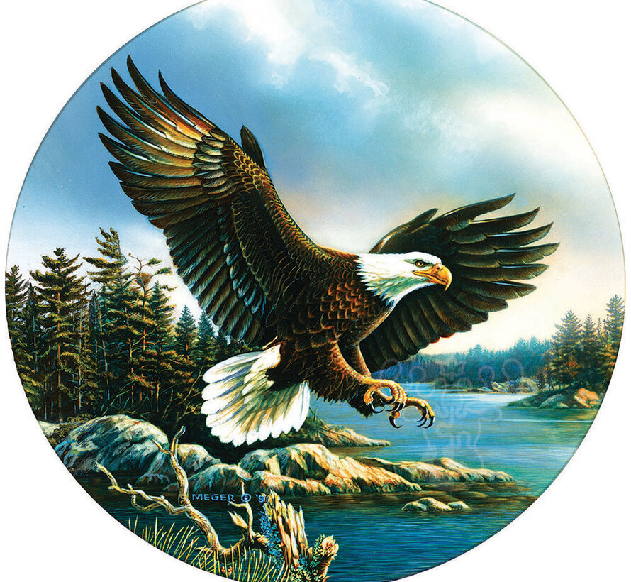 SunsOut Eagle Landing Round Puzzle 500pcs