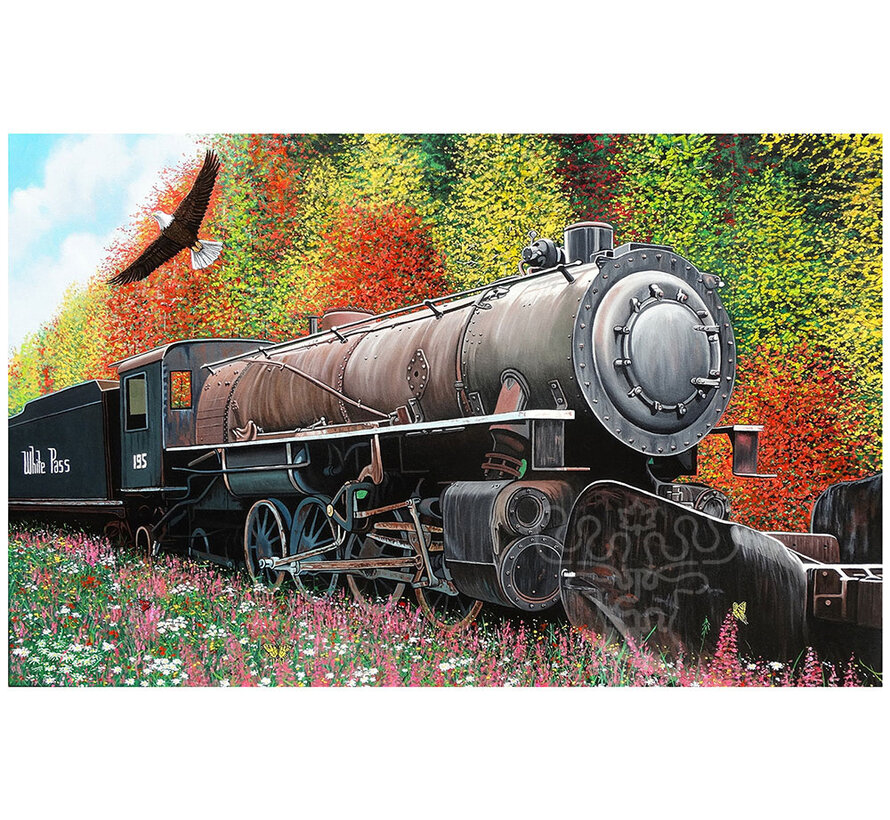 FINAL SALE SunsOut Skagway Locomotive Puzzle 550pcs