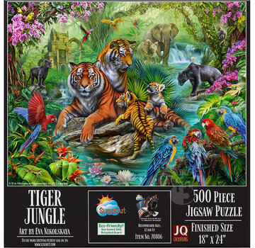 SunsOut FINAL SALE SunsOut Tiger Jungle Puzzle 500pcs