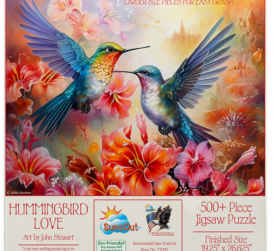 SunsOut Hummingbird Love Puzzle 500pcs+