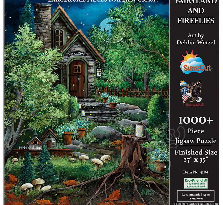 FINAL SALE SunsOut Fairyland and Fireflies Puzzle 1000pcs+