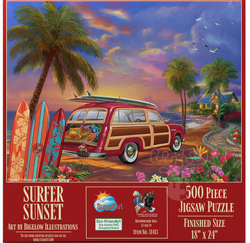 SunsOut FINAL SALE SunsOut Surfer Sunset Puzzle 500pcs
