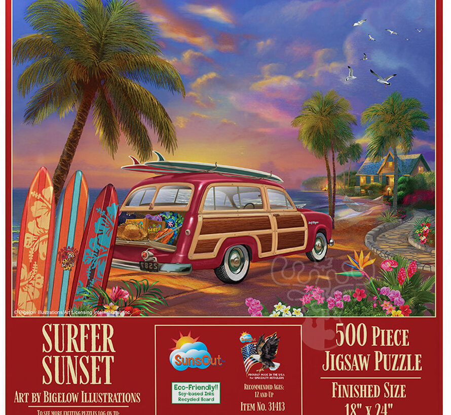 SunsOut Surfer Sunset Puzzle 500pcs
