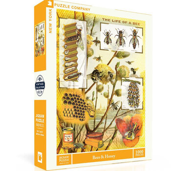 New York Puzzle Company FINAL SALE New York Puzzle Co. Vintage Collection: Bees & Honey Puzzle 1000pcs