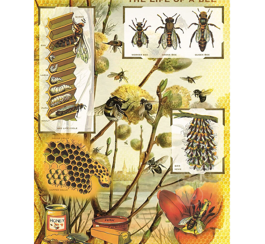New York Puzzle Co. Vintage Collection: Bees & Honey Puzzle 1000pcs