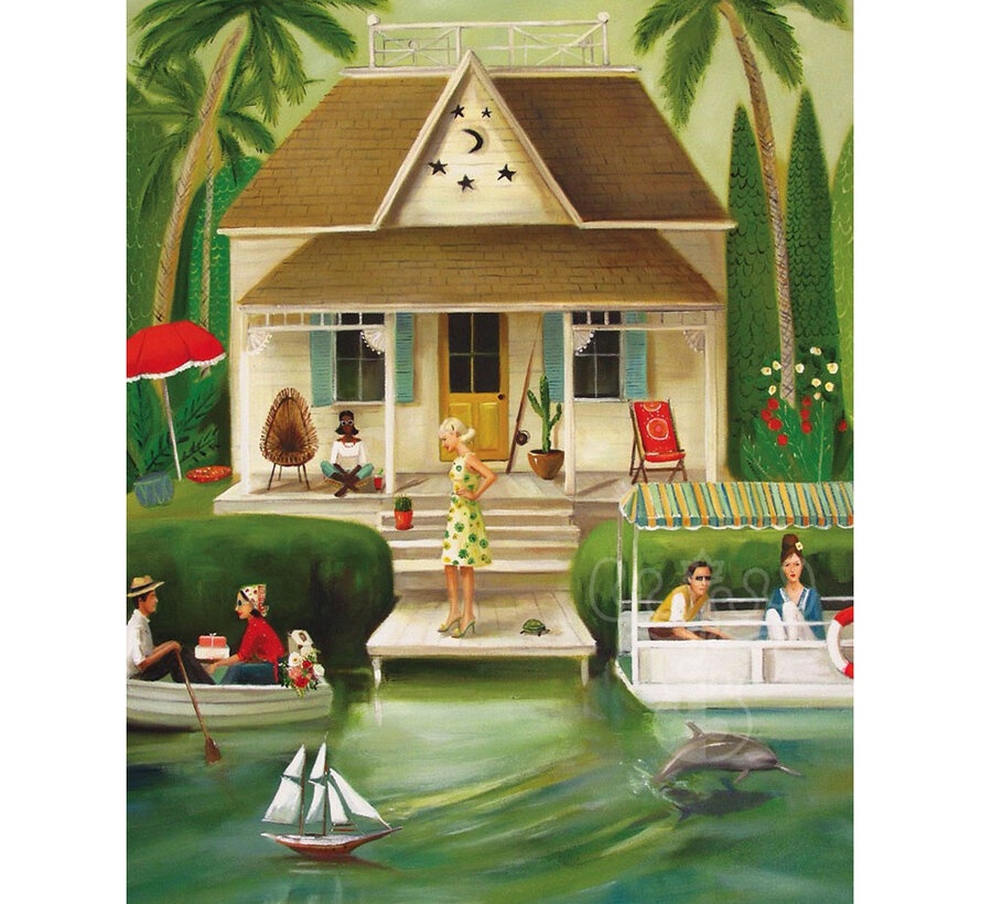 New York Puzzle Co. Janet Hill: Splendid Summer Home Puzzle 500pcs