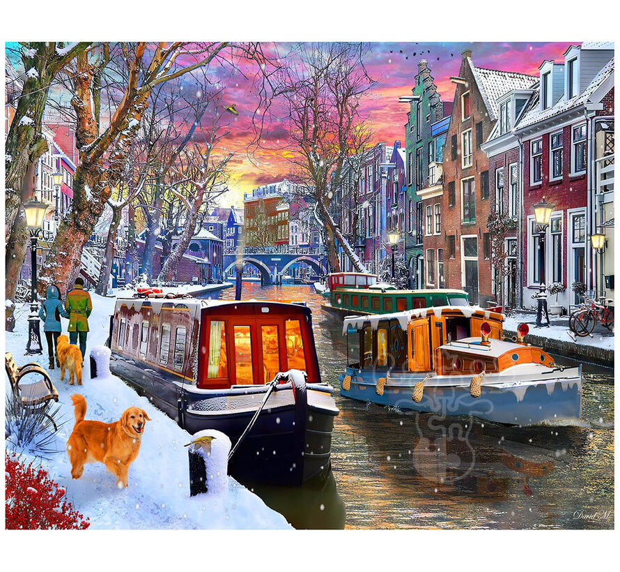 Vermont Christmas Co. Winter Canal Puzzle 1000pcs