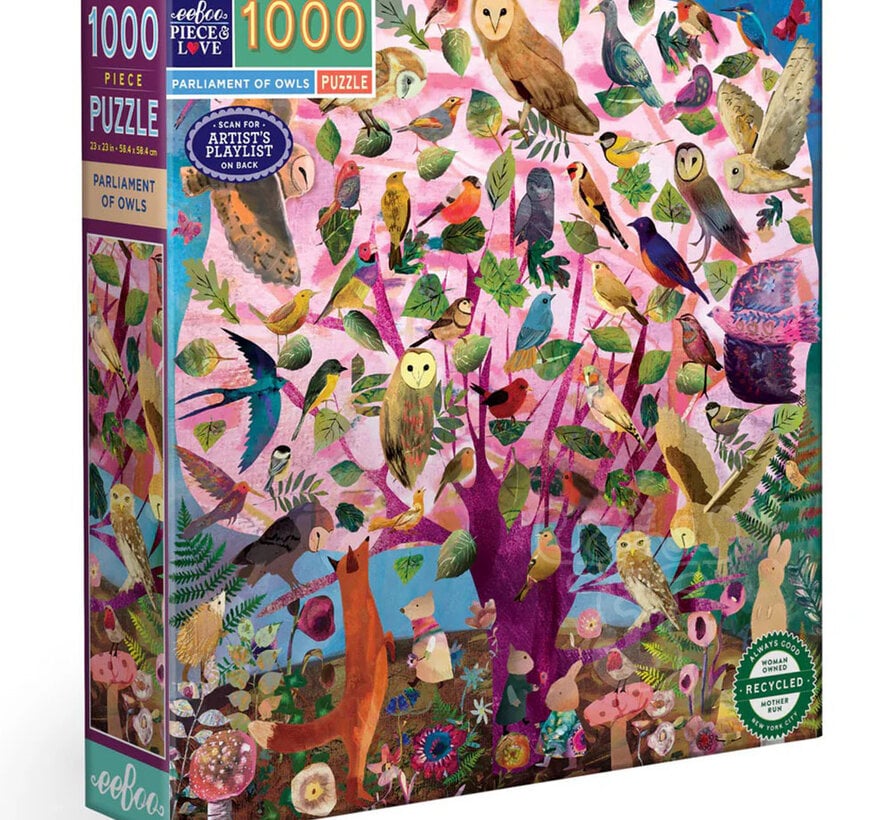 FINAL SALE eeBoo Parliament of Owls Puzzle 1000pcs