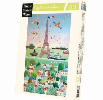 Puzzle Michèle Wilson Michèle Wilson Saubry: Paris Celebration Wood Puzzle 80pcs