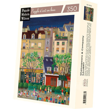 Puzzle Michèle Wilson Michèle Wilson Saubry: Shakespeare and Company Wood Puzzle 350pcs