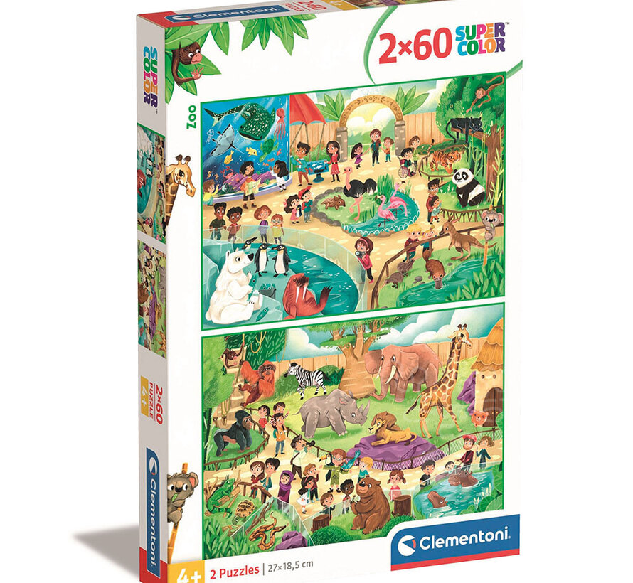 Clementoni The Zoo Puzzle 2 x 60pcs