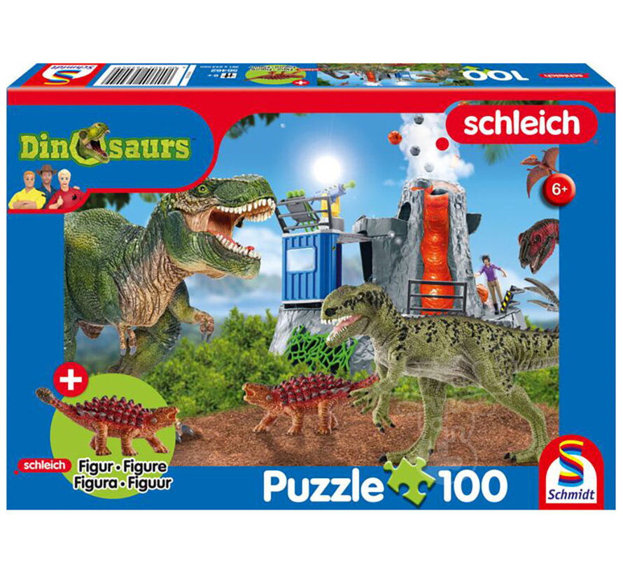 Schmidt Dinosaurs from Prehistoric Times Puzzle 100pcs + Schleich figurine