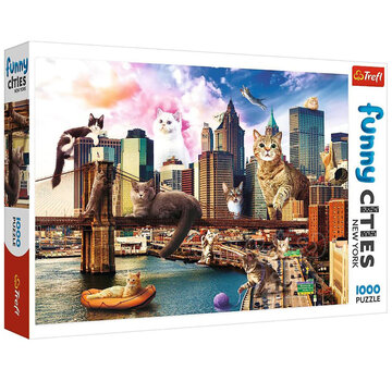 Trefl Trefl Funny Cities: Cats in New York Puzzle 1000pcs