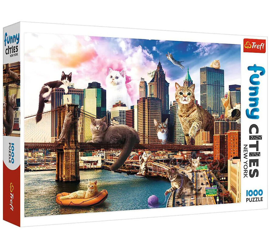 Trefl Funny Cities: Cats in New York Puzzle 1000pcs