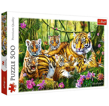 Trefl FINAL SALE Trefl Family of Tigers Puzzle 500pcs