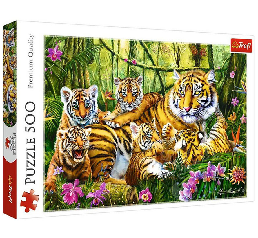 FINAL SALE Trefl Family of Tigers Puzzle 500pcs