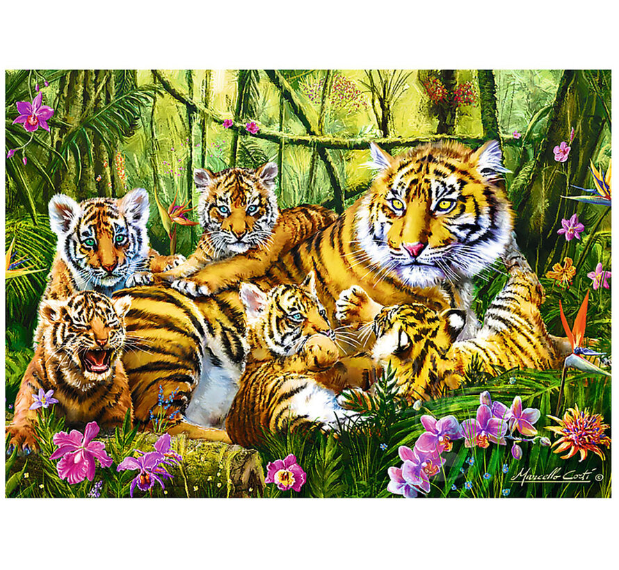 FINAL SALE Trefl Family of Tigers Puzzle 500pcs