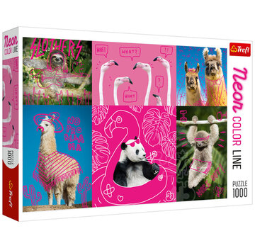 Trefl FINAL SALE Trefl Neon Color Line: Crazy Animals Puzzle 1000pcs