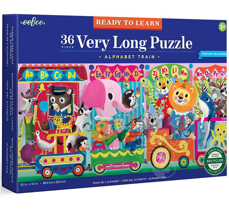 eeBoo Alphabet Train Ready to Learn Puzzle 36pcs Long