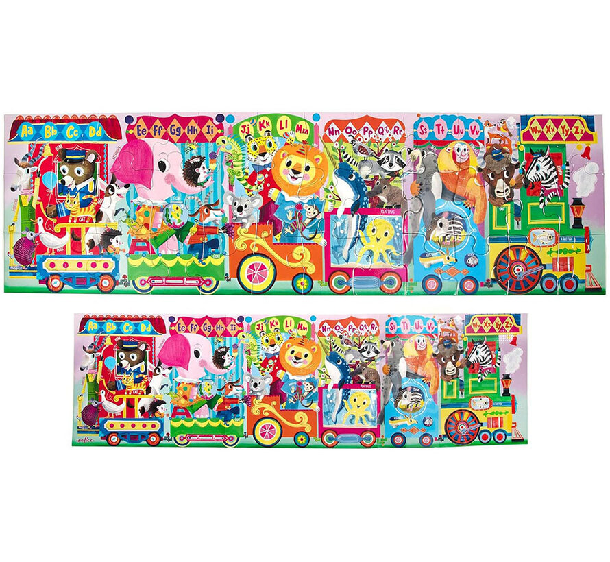 eeBoo Alphabet Train Ready to Learn Puzzle 36pcs Long