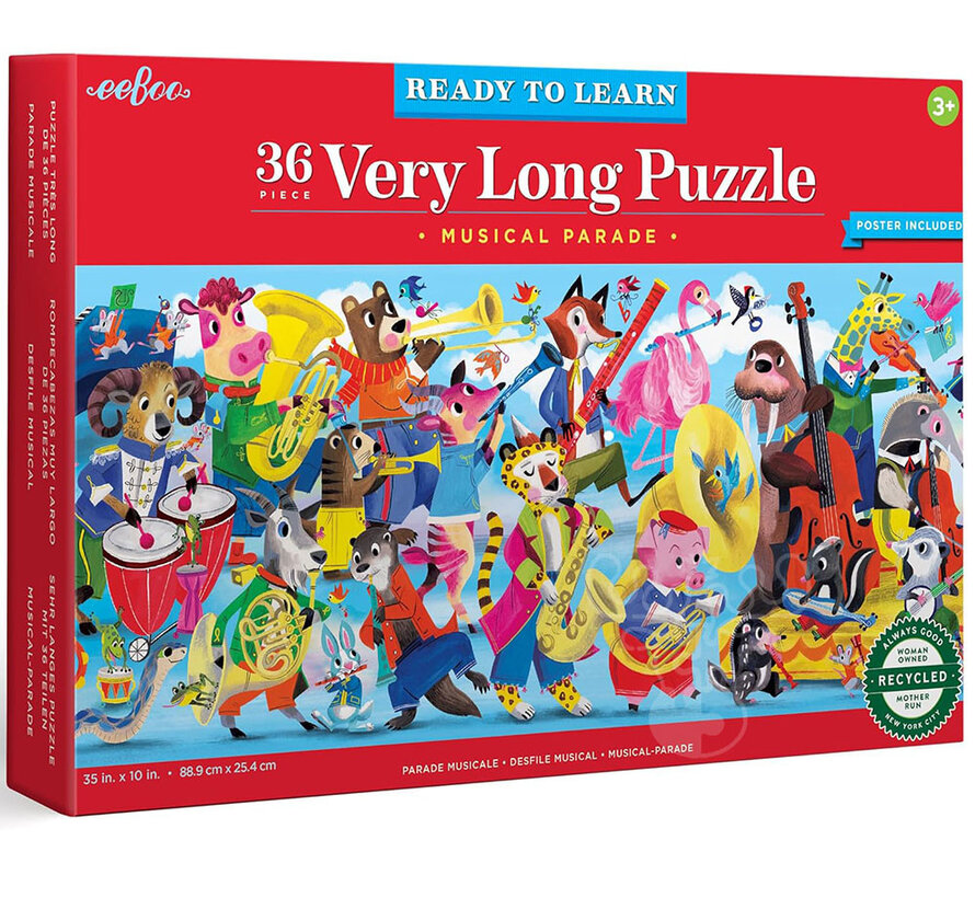 eeBoo Musical Parade Ready to Learn Puzzle 36pcs Long