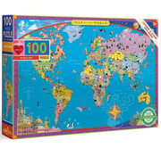 EeBoo eeBoo World Map Puzzle 100pcs