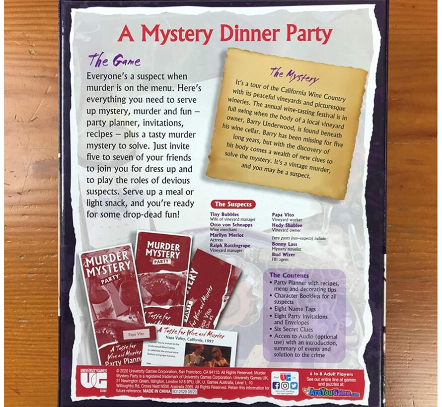 Murder Mystery Party: A Taste for Wine and Murder