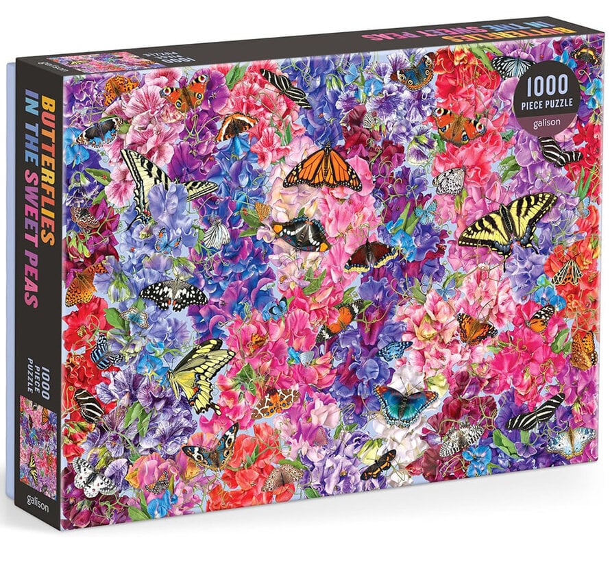 Galison Troy Litten Butterflies In the Sweet Peas Puzzle 1000pcs