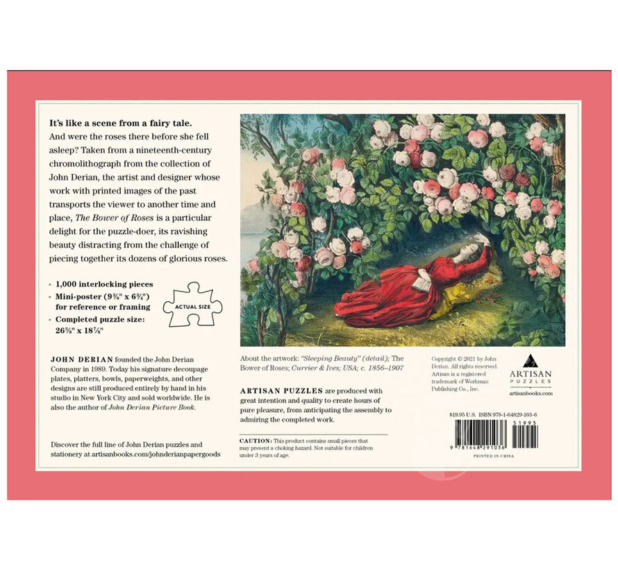 FINAL SALE Artisan John Derian Paper Goods: Bower of Roses Puzzle 1000pcs