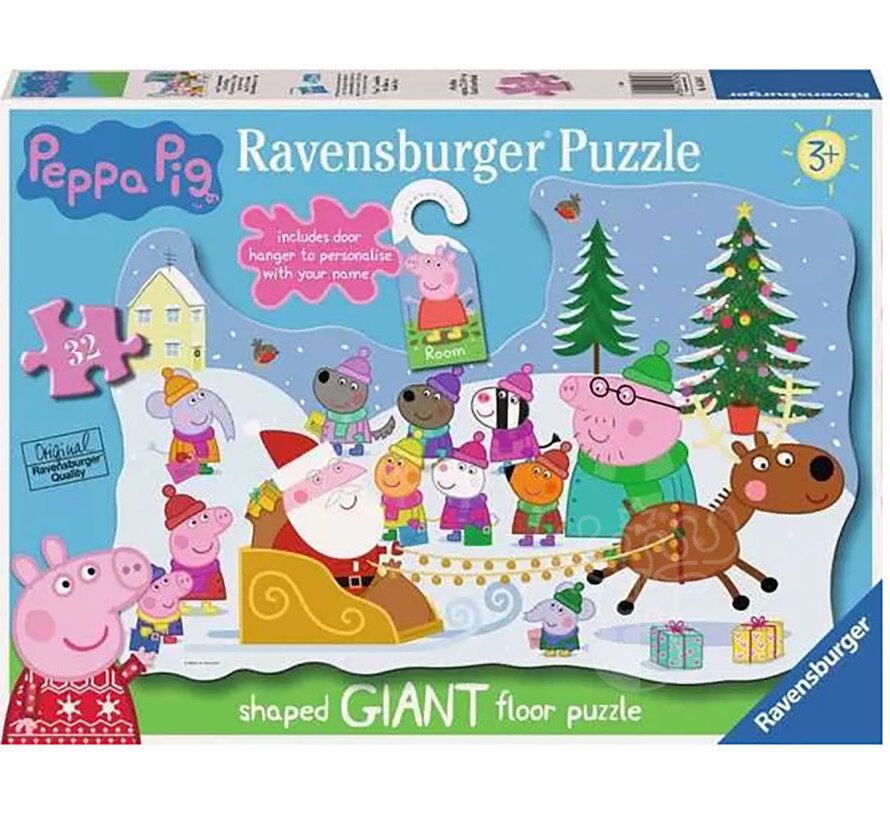 Ravensburger Peppa Pig Christmas Giant Floor Puzzle 32pcs with door hanger