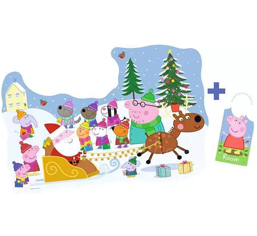 Ravensburger Peppa Pig Christmas Giant Floor Puzzle 32pcs with door hanger