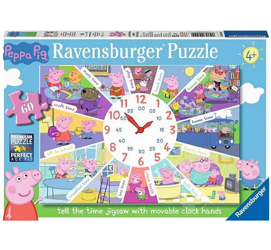 Ravensburger Peppa Pig Tell the Time Puzzle 60pcs