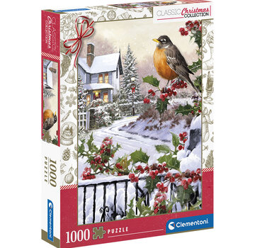 Clementoni Clementoni Classic Christmas: Robin and Holly Bushes Puzzle 1000pcs - ORIGINAL BOX SIZE