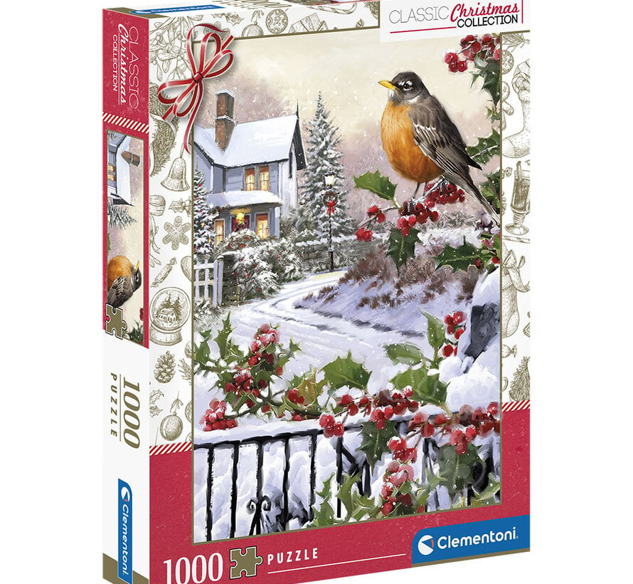 Clementoni Classic Christmas: Robin and Holly Bushes Puzzle 1000pcs