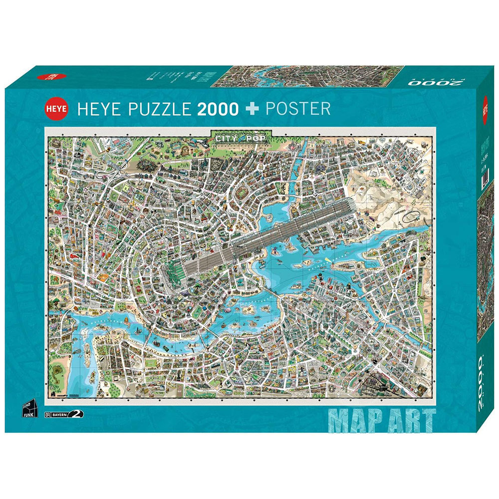 Map Pop Heye Map Art City of Pop Puzzle 2000pcs - Puzzles Canada