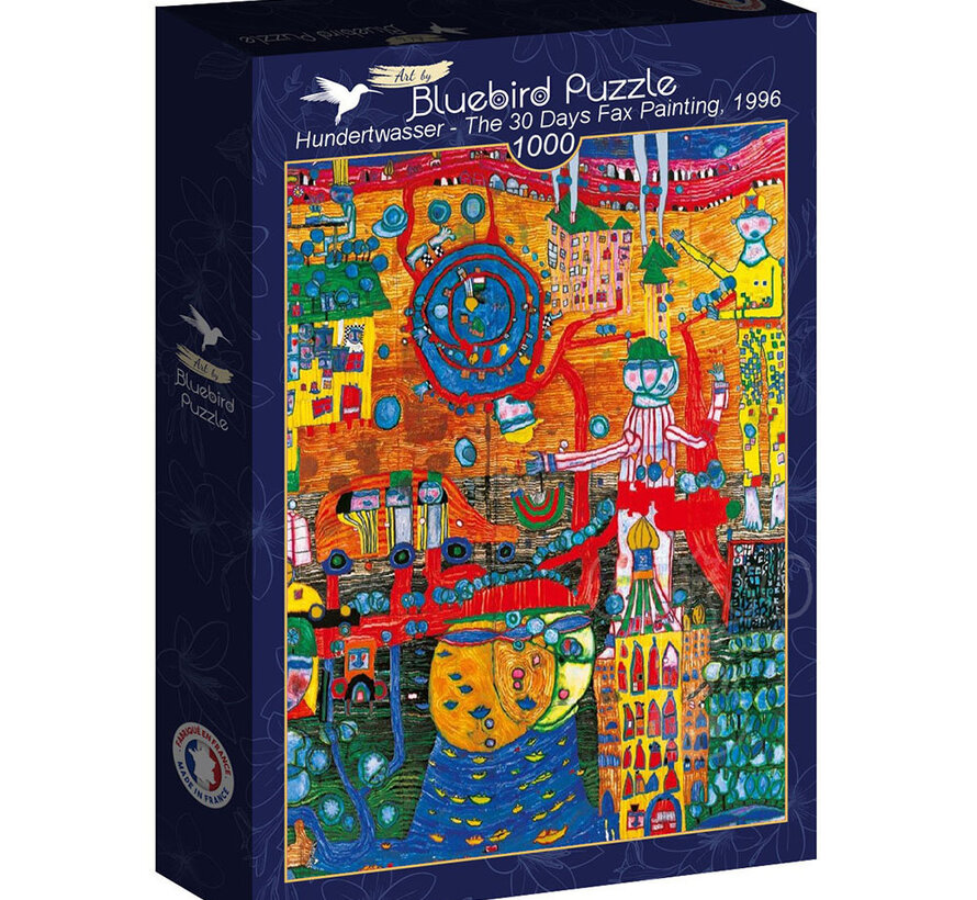 Bluebird Hundertwasser - The 30 Days Fax Painting, 1996 Puzzle 1000pcs
