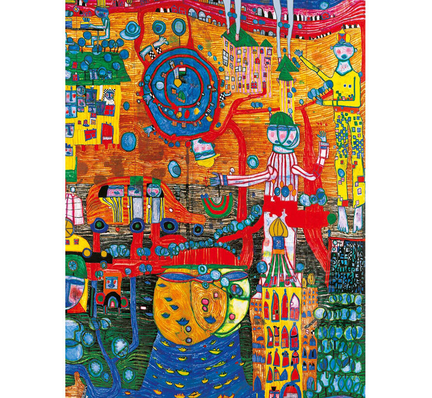 Bluebird Hundertwasser - The 30 Days Fax Painting, 1996 Puzzle 1000pcs